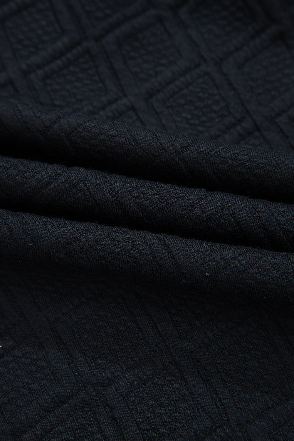 Color black Striped Collared Zip up Textured Skirt Set