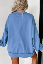 Load image into Gallery viewer, Sky Blue Sequin Trim Embroidered Star USA Pattern Sweatshirt
