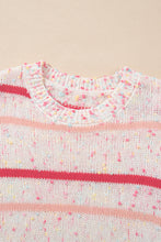 Load image into Gallery viewer, Pink Striped Confetti Knit Sweater
