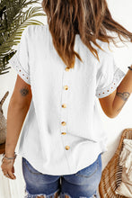 Load image into Gallery viewer, Pink Swiss Dot Lace Splicing Short Sleeve Top
