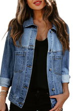 Load image into Gallery viewer, Wild Wind Washed Oversize Pocketed Denim Jacket
