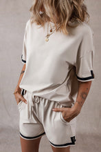 Load image into Gallery viewer, Apricot Contrast Trim Tee and Shorts Set
