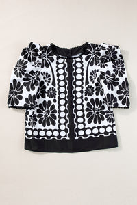 Black Palermo Puffed Sleeve Blouse