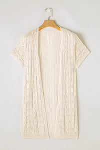 Apricot Openwork Short Sleeve Open Cardigan