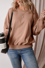 Load image into Gallery viewer, Gray Exposed Seam Batwing Sleeve Drop Shoulder Sweatshirt
