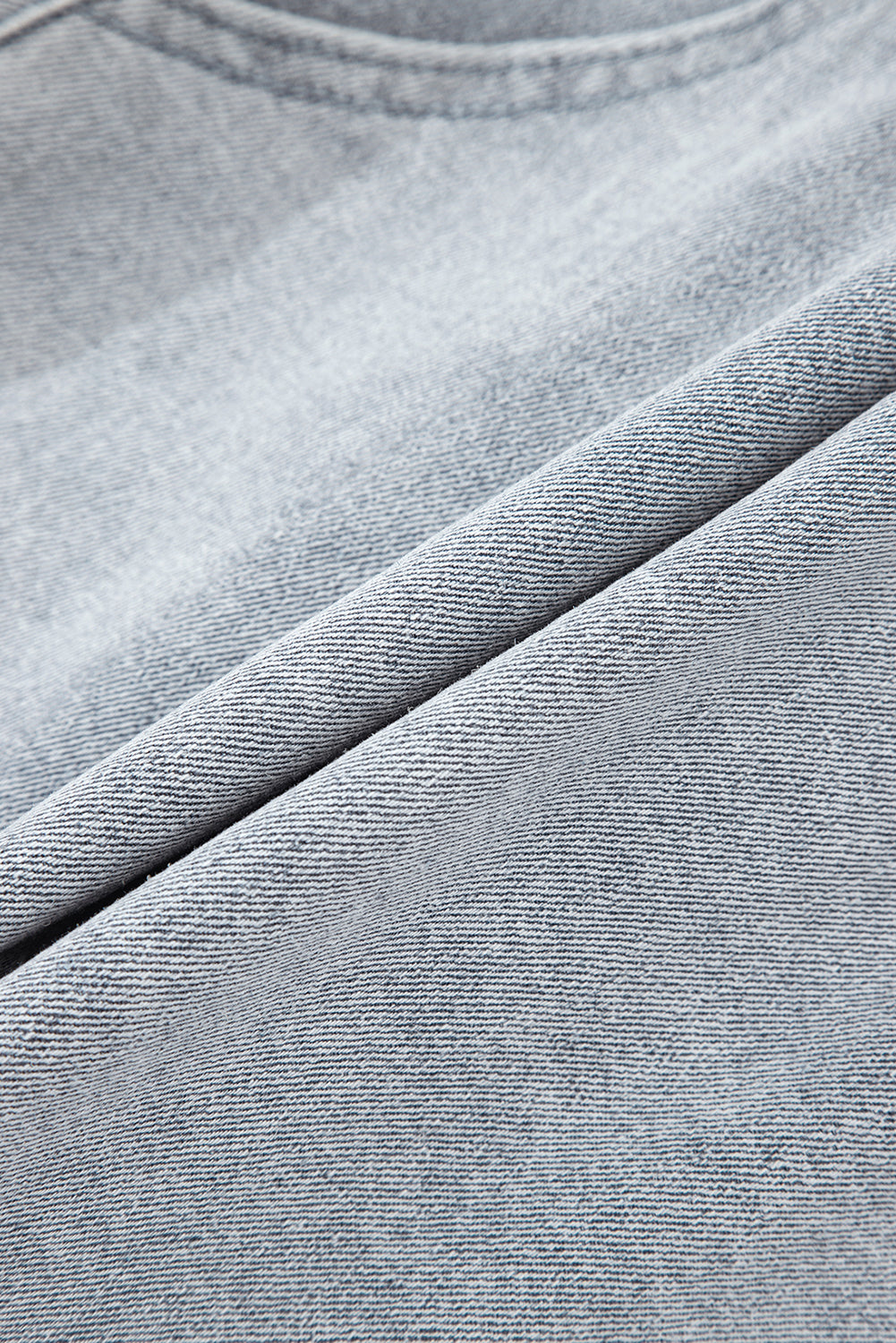 Dusk Blue Scalloped Hemline Acid Wash High Waist Denim Shorts