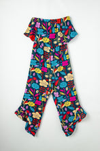 Load image into Gallery viewer, Red Mix Tropical Print Strapless Ruffled Jumpsuit
