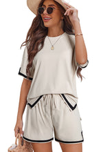 Load image into Gallery viewer, Apricot Contrast Trim Tee and Shorts Set
