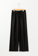 Load image into Gallery viewer, Black Textured Loose Drawstring Pants
