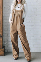 Load image into Gallery viewer, Black Solid Pocketed Loose Fit Corduroy Overall
