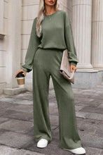 Load image into Gallery viewer, Laurel Green Solid Ribbed Knit Keyhole Back High Waist Jumpsuit
