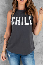 Load image into Gallery viewer, Gray CHILL Graphic Print Tank Top
