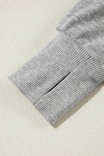 Load image into Gallery viewer, Light Grey Color Block Thumbhole Sleeve Drop Shoulder Sweatshirt
