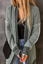 Load image into Gallery viewer, Yellow Plaid Knitted Long Open Front Cardigan
