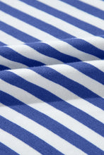 Load image into Gallery viewer, Blue Stripe Oversized Contrast Trim Pullover Sweatshirt
