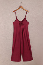 Load image into Gallery viewer, Fiery Red Spaghetti Straps Wide Leg Pocketed Jumpsuits
