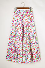 Load image into Gallery viewer, Pink Abstract Print Tiered Flowy Maxi Skirt
