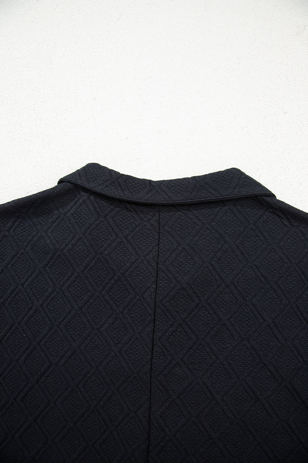 Color black Striped Collared Zip up Textured Skirt Set