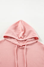 Load image into Gallery viewer, Light Pink Waffle Knit Fleece Lined High Low Oversized Hoodie
