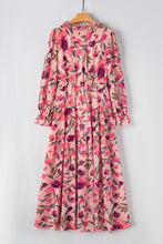 Load image into Gallery viewer, Multicolor Wild Lotus Ruffle Tiered Maxi Dress
