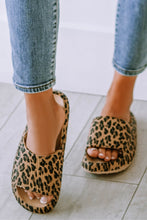 Load image into Gallery viewer, Pink Leopard Print Thick Sole Slip On Slippers
