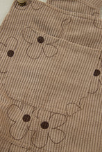 Load image into Gallery viewer, Khaki Flower Print Corduroy Overalls
