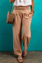 Load image into Gallery viewer, Clay Smocked Waist Loose Straight Leg Pants
