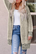 Load image into Gallery viewer, Yellow Plaid Knitted Long Open Front Cardigan
