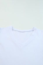 Load image into Gallery viewer, White Puff Sleeve V-Neck T-Shirt
