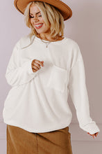 Load image into Gallery viewer, Peach Blossom Plus Size Ribbed Textured Long Sleeve T Shirt
