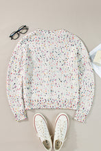 Load image into Gallery viewer, White Multicolor Confetti Sweater Cardigan
