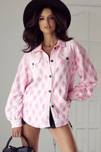 Load image into Gallery viewer, Delicacy Geometric Print Textured Flap Detail Shacket with Pocket
