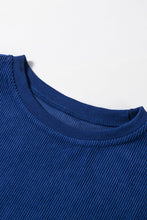 Load image into Gallery viewer, Dark Blue Ribbed Corduroy Oversized Sweatshirt
