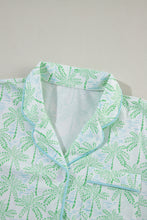 Load image into Gallery viewer, Green Vacation Coco Tree Print Short Sleeve Pajamas Set
