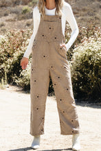 Load image into Gallery viewer, Khaki Flower Print Corduroy Overalls
