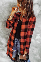 Load image into Gallery viewer, Green Turn-down Collar Plaid Shirt Coat
