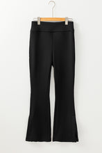 Load image into Gallery viewer, Black Thermal Lined Split Flare Leg Pants
