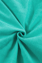 Load image into Gallery viewer, Sea Green Fleece Lined Zip Up Stand Collar Thumbhole Sleeve Sweatshirt
