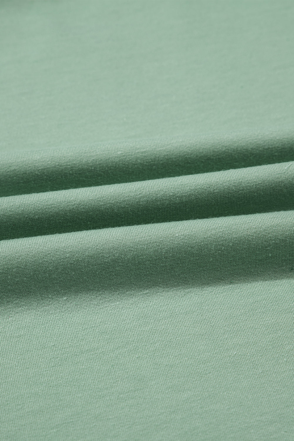 Smoke Green Half Sleeve Raw Seam High Low Side Split Top