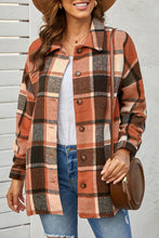 Load image into Gallery viewer, Red Plaid Print Buttoned Shirt Jacket
