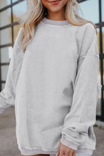 Load image into Gallery viewer, Smoke Gray Ribbed Corduroy Oversized Sweatshirt
