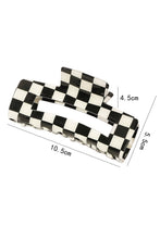 Load image into Gallery viewer, Black Checkered Print Hollow Out Hair Clip
