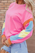 Load image into Gallery viewer, Pink Candy Colorblock French Terry Top
