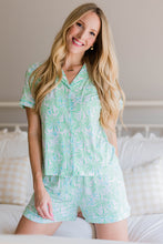 Load image into Gallery viewer, Green Vacation Coco Tree Print Short Sleeve Pajamas Set
