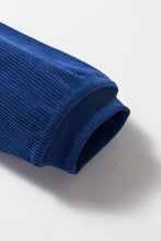 Load image into Gallery viewer, Dark Blue Ribbed Corduroy Oversized Sweatshirt
