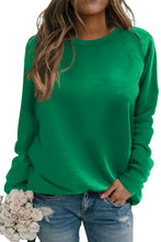 Load image into Gallery viewer, Red Solid Round Neck Raglan Sleeve Sweatshirt
