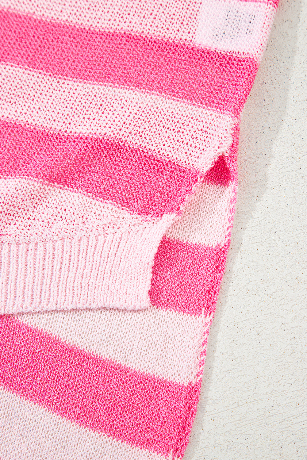 Pink Stripe USA Flag Notched Neckline Loose Sweater Vest