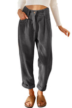 Load image into Gallery viewer, Gray Corduroy High Waist Straight Leg Pants
