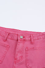 Load image into Gallery viewer, Pink Ankle-length Flare Leg Raw Hem Jeans
