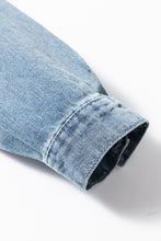 Load image into Gallery viewer, Dusk Blue Slit Buttons Pocketed Denim Jacket
